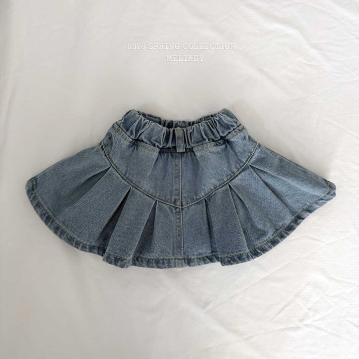 Melikey - Korean Children Fashion - #childofig - Lotte Pleated Skirt (Light Denim) - 4