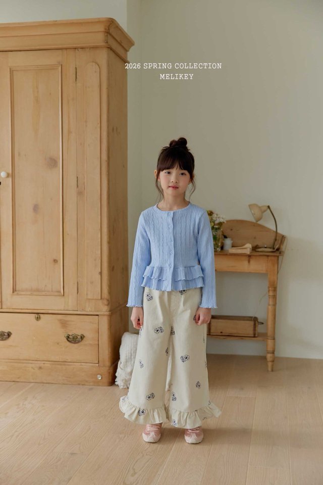 Melikey - Korean Children Fashion - #childrensboutique - Floral Embroidered Pants - 8