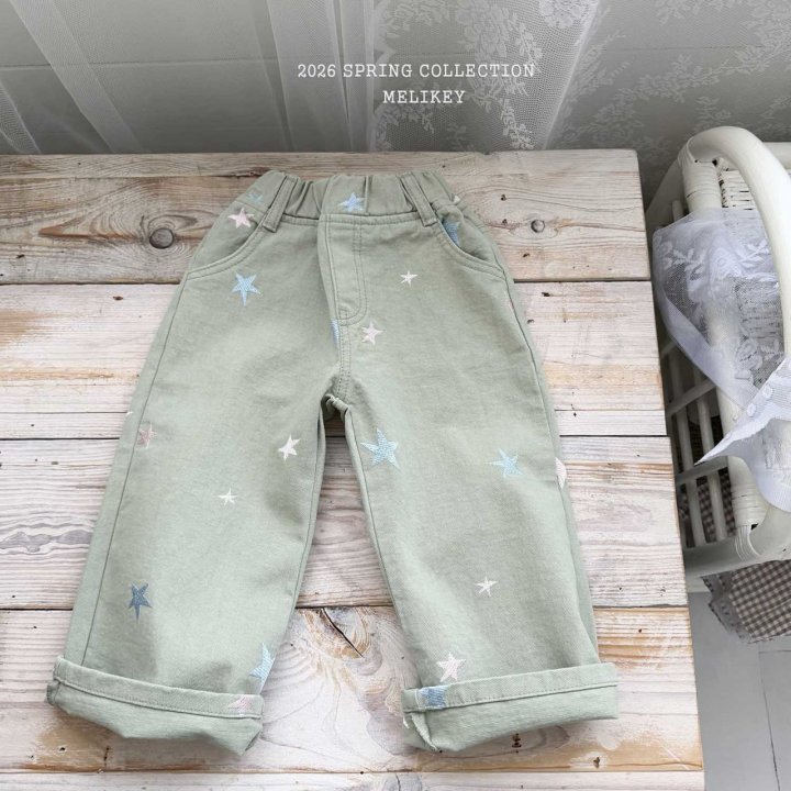 Melikey - Korean Children Fashion - #childrensboutique - Star Embroidered Pants - 3