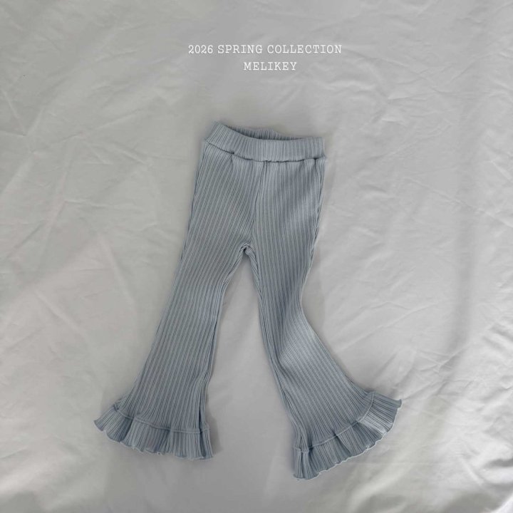 Melikey - Korean Children Fashion - #childrensboutique - Ribbed Frill Bootcut Pants - 5
