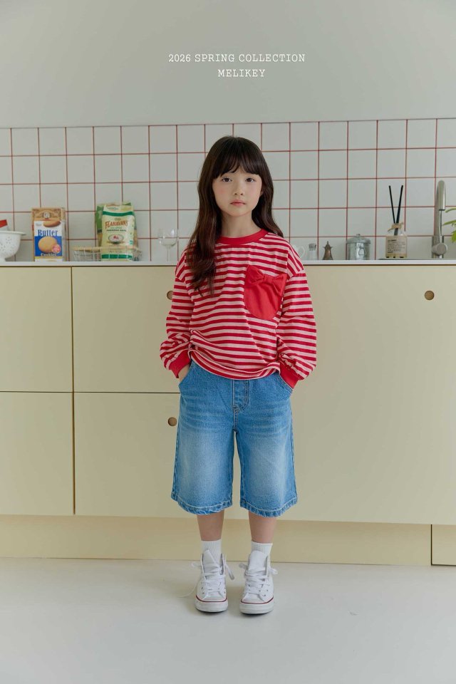 Melikey - Korean Children Fashion - #childrensboutique - Heart Bermuda Pants - 12