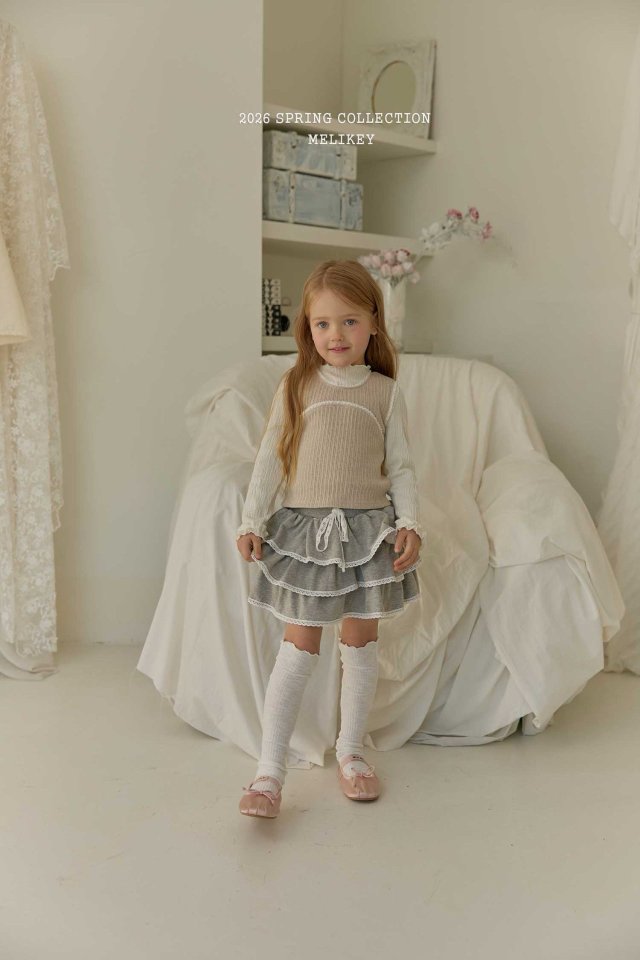 Melikey - Korean Children Fashion - #designkidswear - Ellie Lace Tiered Skirt - 11