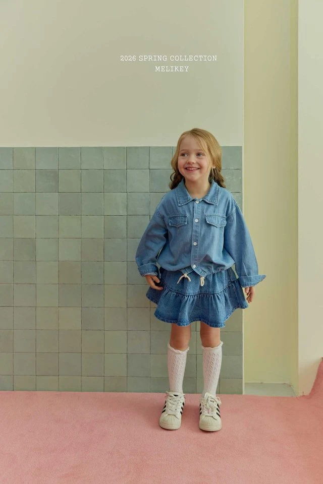 Melikey - Korean Children Fashion - #designkidswear - Denim Frill Skirt - 11