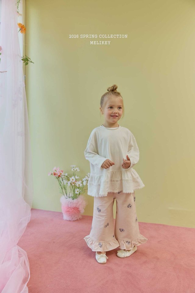 Melikey - Korean Children Fashion - #designkidswear - Ria Lace Frill Tee - 8
