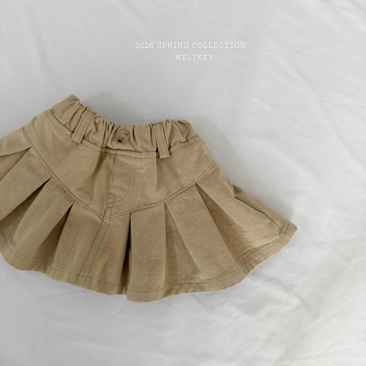 Melikey - Korean Children Fashion - #designkidswear - Lotte Pleated Skirt (Beige) - 3