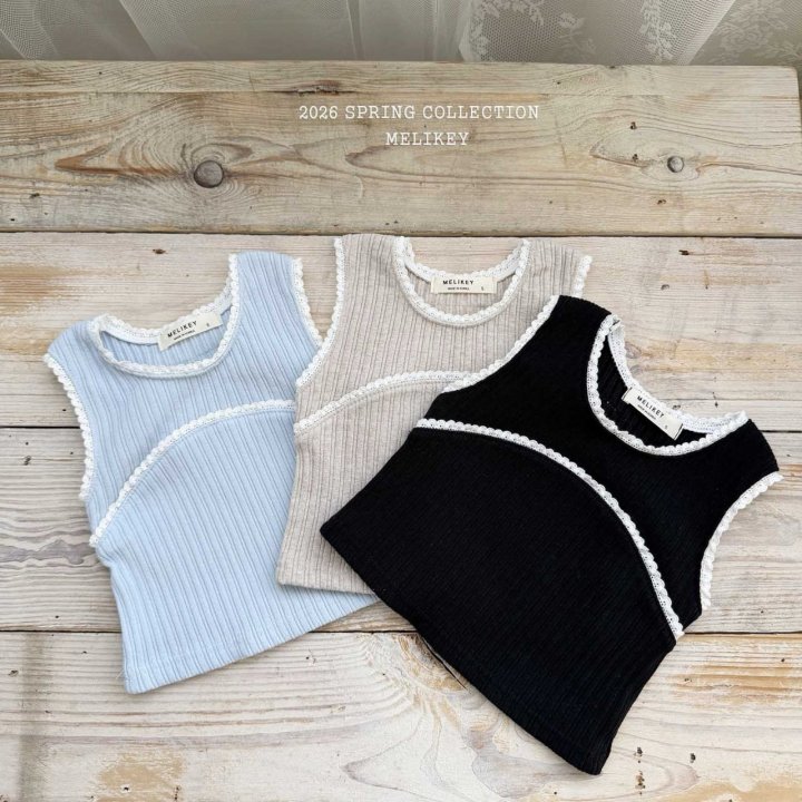 Melikey - Korean Children Fashion - #designkidswear - Celine Lace Sleeveless Tee