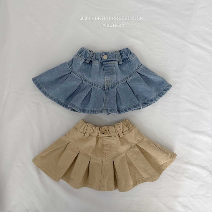 Melikey - Korean Children Fashion - #discoveringself - Lotte Pleated Skirt (Light Denim) - 6