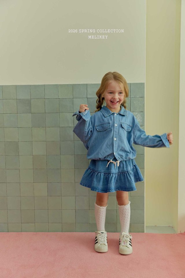 Melikey - Korean Children Fashion - #discoveringself - Denim Frill Skirt - 12