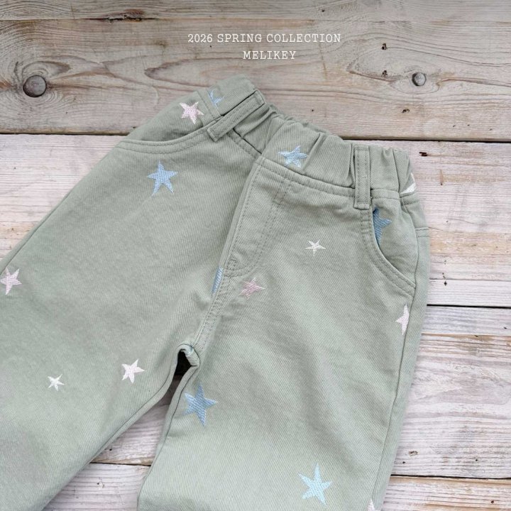 Melikey - Korean Children Fashion - #discoveringself - Star Embroidered Pants - 5