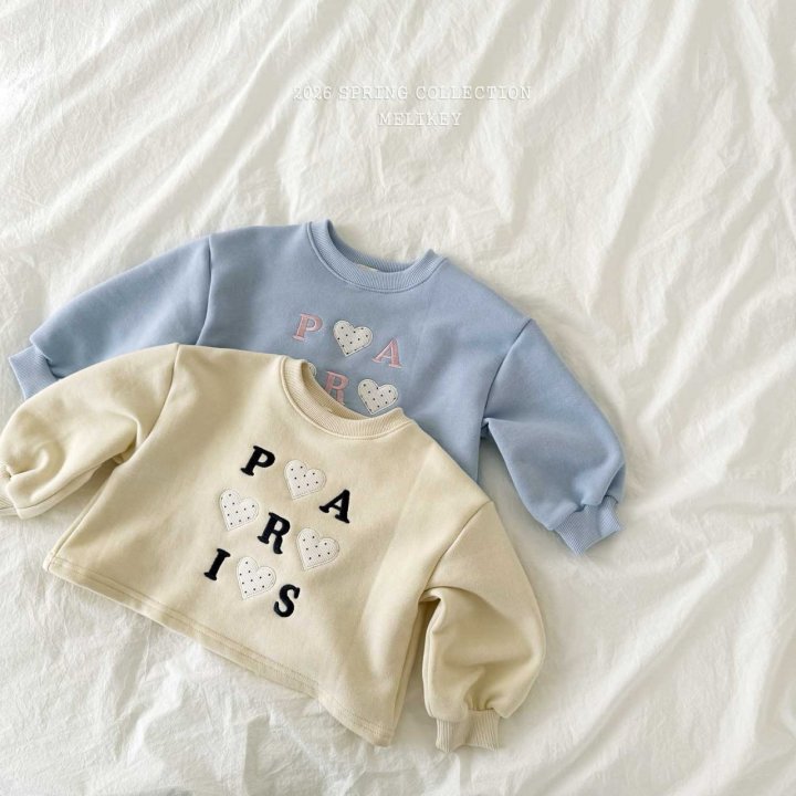 Melikey - Korean Children Fashion - #discoveringself - Paris Heart Sweatshirt - 3