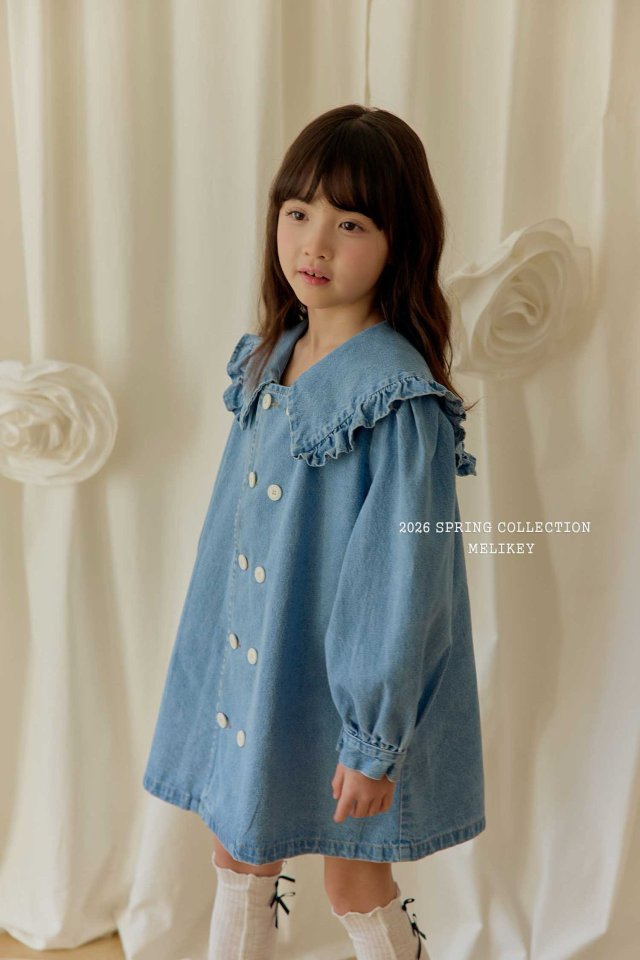 Melikey - Korean Children Fashion - #fashionkids - Denim Sailor Double One-piece - 10