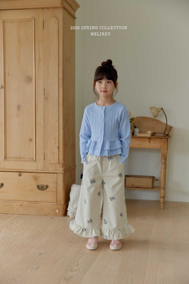 Melikey - Korean Children Fashion - #fashionkids - Floral Embroidered Pants - 11