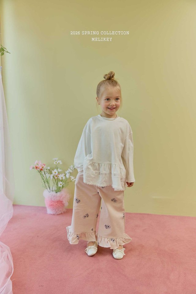 Melikey - Korean Children Fashion - #fashionkids - Ria Lace Frill Tee - 10