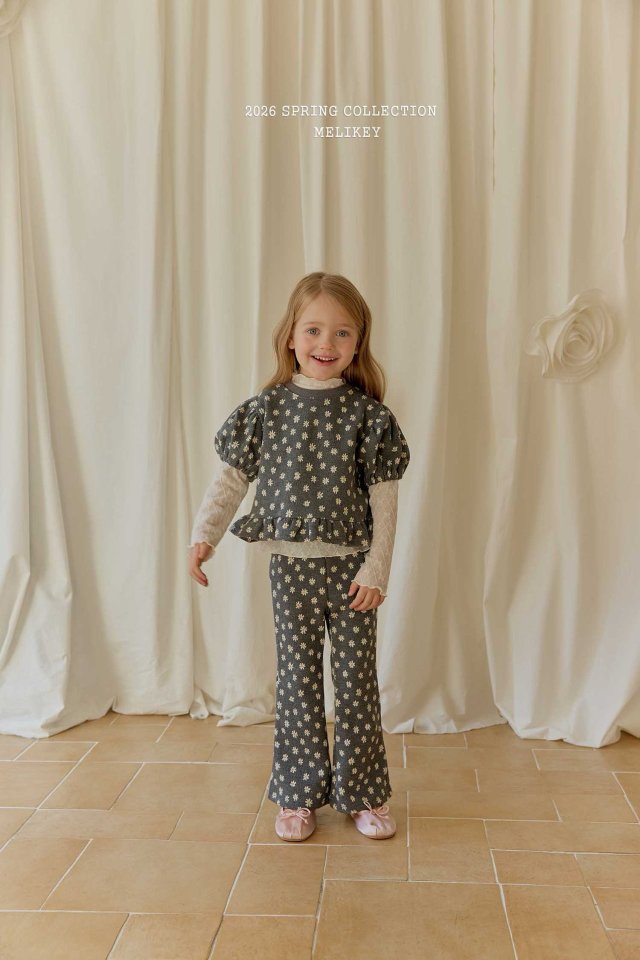 Melikey - Korean Children Fashion - #fashionkids - Spring Daisy Bootcut Pants - 7