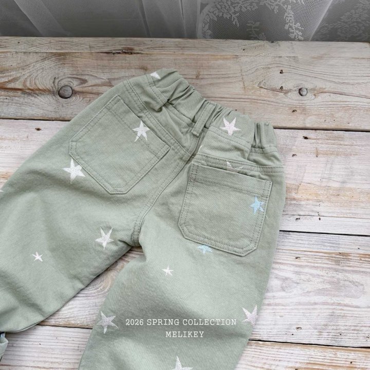 Melikey - Korean Children Fashion - #fashionkids - Star Embroidered Pants - 6