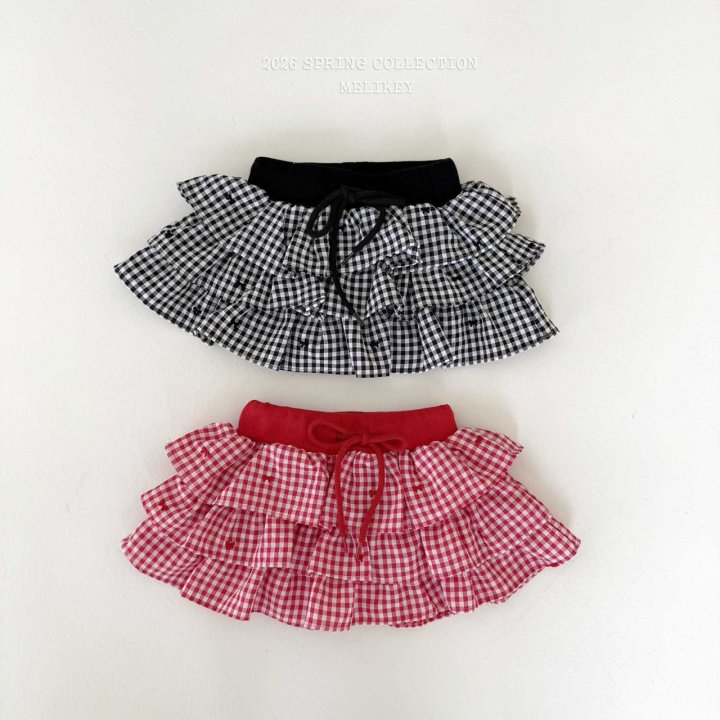 Melikey - Korean Children Fashion - #fashionkids - Check Ribbon Tiered Skirt