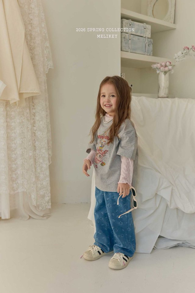Melikey - Korean Children Fashion - #fashionkids - Ribbon Mesh Tee - 7