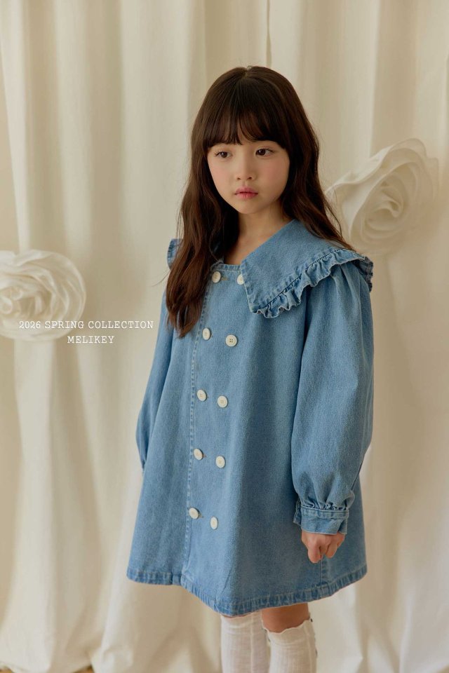 Melikey - Korean Children Fashion - #kidsshorts - Denim Sailor Double One-piece - 11