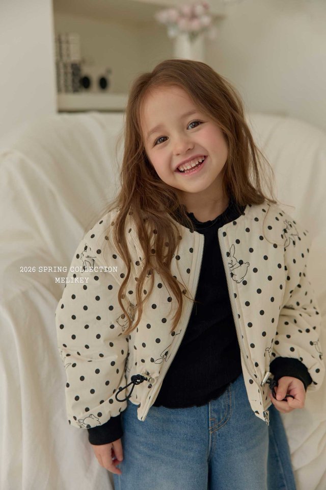 Melikey - Korean Children Fashion - #kidsshorts - Rabbit Shirred Bomber Jacket - 7