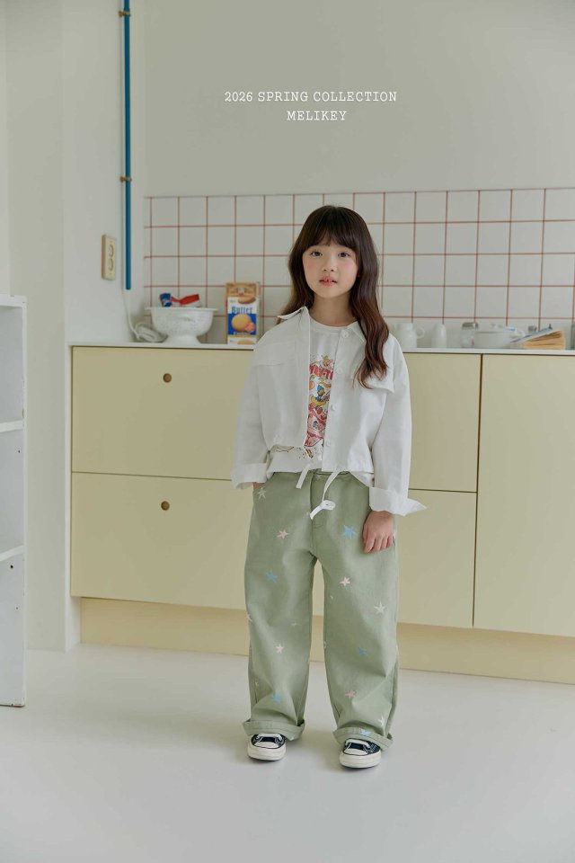 Melikey - Korean Children Fashion - #kidsshorts - Star Embroidered Pants - 7