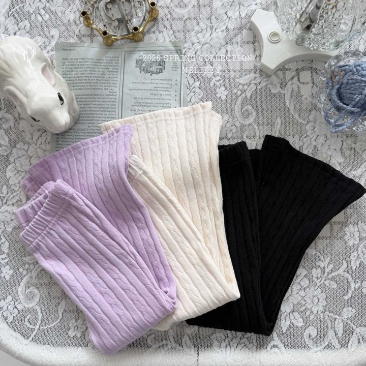 Melikey - Korean Children Fashion - #kidsshorts - Chain Jacquard Bootcut Pants