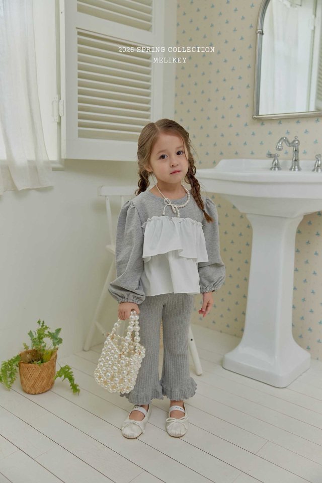 Melikey - Korean Children Fashion - #kidsshorts - Ribbed Frill Bootcut Pants - 9
