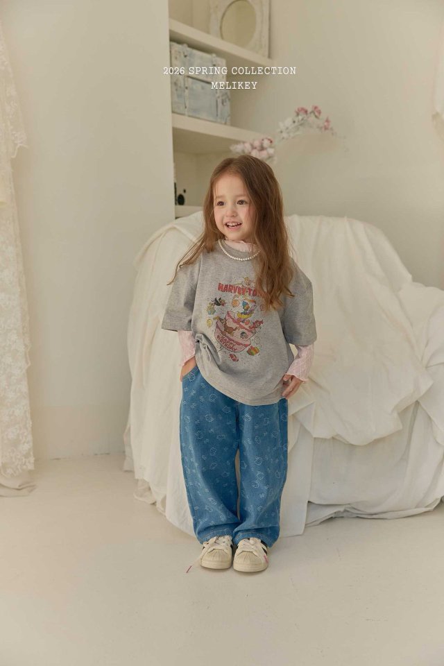 Melikey - Korean Children Fashion - #kidsshorts - Ribbon Mesh Tee - 8