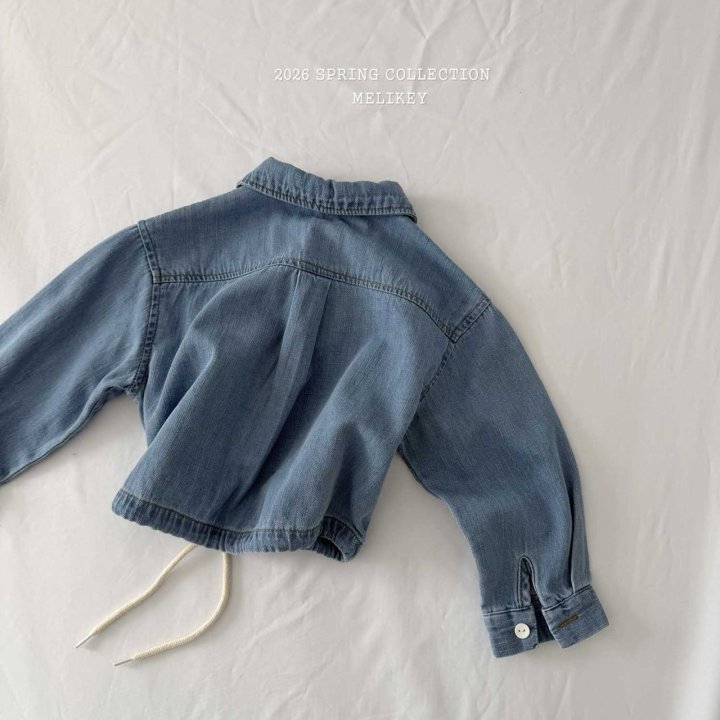 Melikey - Korean Children Fashion - #kidsshorts - Hooded Denim Shirt - 5