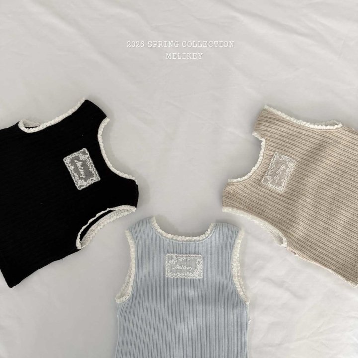 Melikey - Korean Children Fashion - #fashionkids - Celine Lace Sleeveless Tee - 4