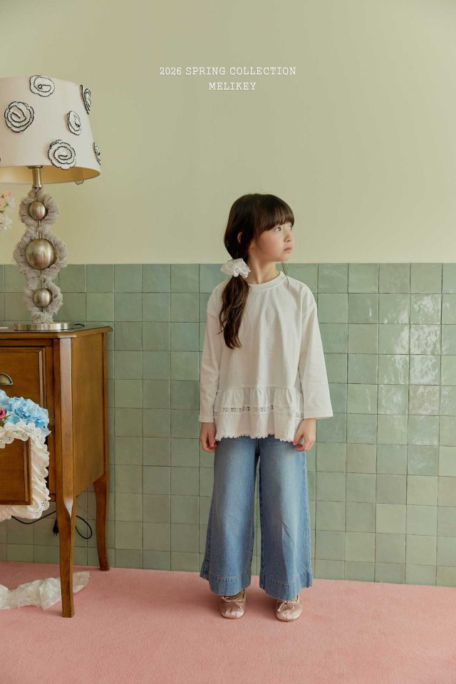 Melikey - Korean Children Fashion - #kidsstore - Ria Lace Frill Tee - 12