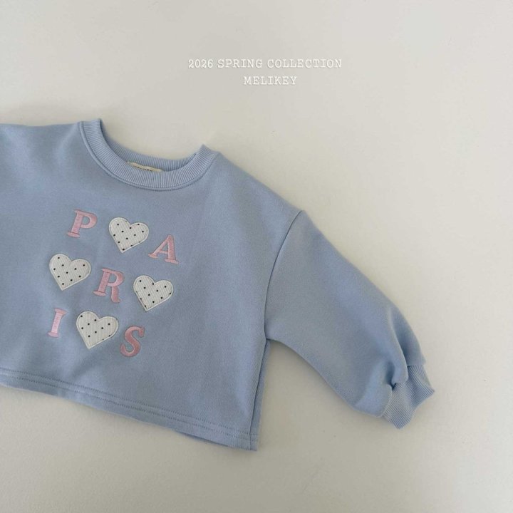 Melikey - Korean Children Fashion - #kidsstore - Paris Heart Sweatshirt - 6