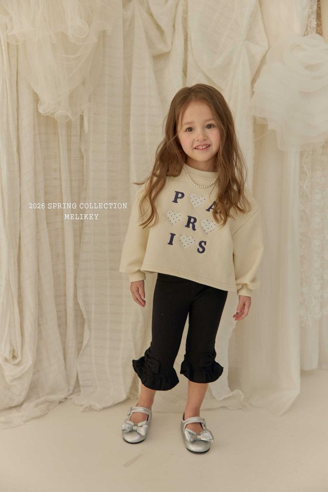 Melikey - Korean Children Fashion - #kidsstore - Ribbon Frill Cropped Leggings - 12