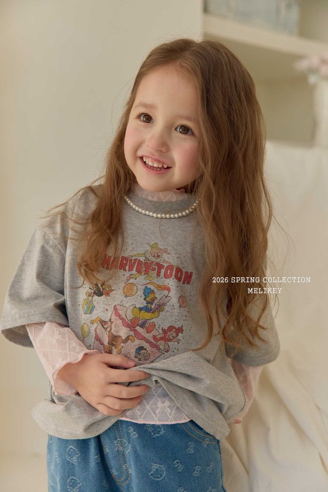 Melikey - Korean Children Fashion - #kidsstore - Ribbon Mesh Tee - 9
