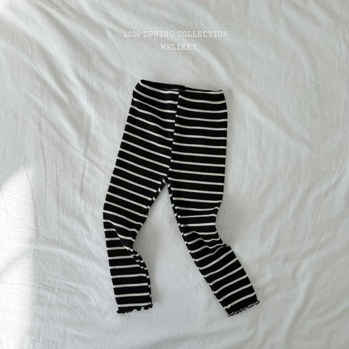Melikey - Korean Children Fashion - #kidsshorts - Poppy Stripe Leggings - 4