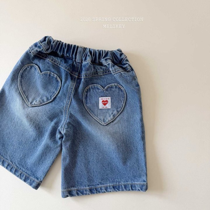 Melikey - Korean Children Fashion - #kidsstore - Heart Bermuda Pants