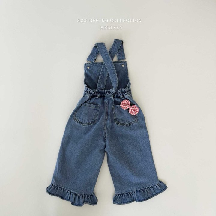 Melikey - Korean Children Fashion - #kidsstore - Kitty Overalls (Ribbon Set) - 4