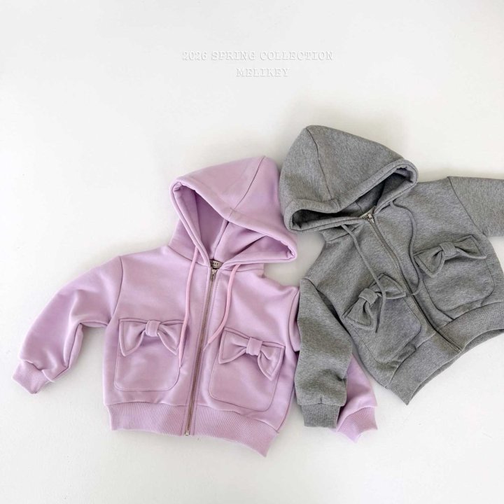Melikey - Korean Children Fashion - #kidzfashiontrend - Ribbon Pocket Hood Zip-Up - 3