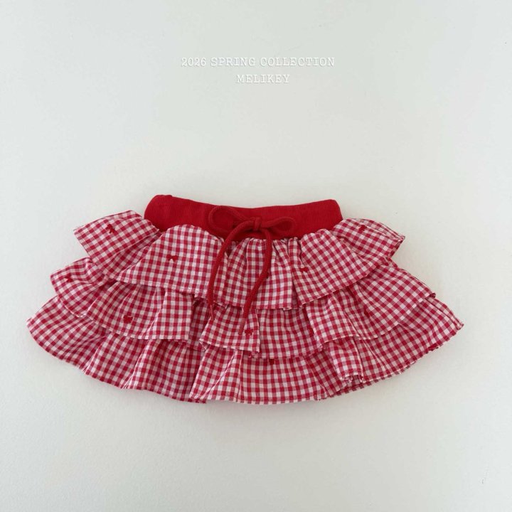 Melikey - Korean Children Fashion - #kidsstore - Check Ribbon Tiered Skirt - 4