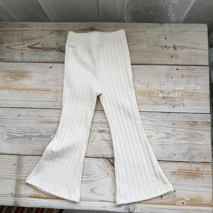 Melikey - Korean Children Fashion - #kidzfashiontrend - Chain Jacquard Bootcut Pants - 3