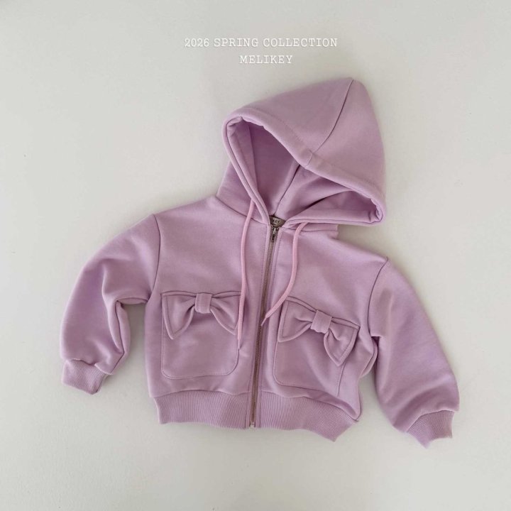 Melikey - Korean Children Fashion - #littlefashionista - Ribbon Pocket Hood Zip-Up - 5
