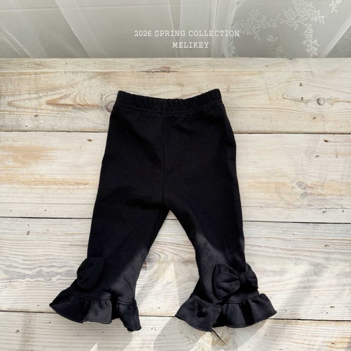 Melikey - Korean Children Fashion - #littlefashionista - Ribbon Frill Cropped Leggings