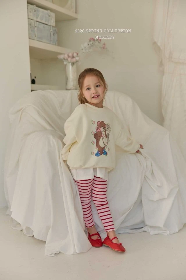 Melikey - Korean Children Fashion - #littlefashionista - Poppy Stripe Leggings - 7