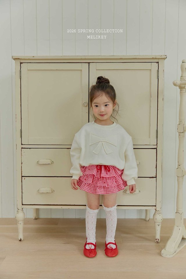 Melikey - Korean Children Fashion - #magicofchildhood - Check Ribbon Tiered Skirt - 7