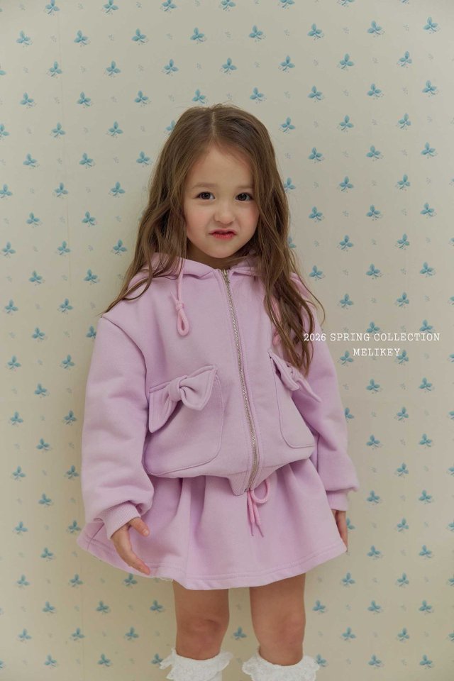 Melikey - Korean Children Fashion - #minifashionista - Ribbon Pocket Hood Zip-Up - 7