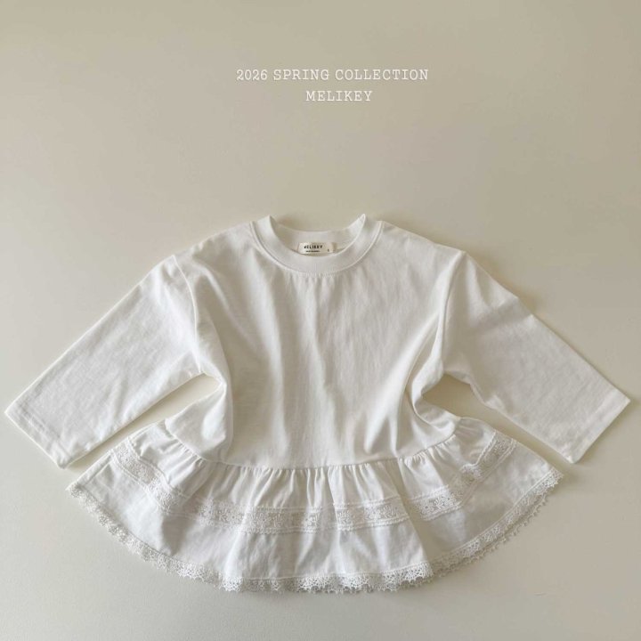 Melikey - Korean Children Fashion - #minifashionista - Ria Lace Frill Tee