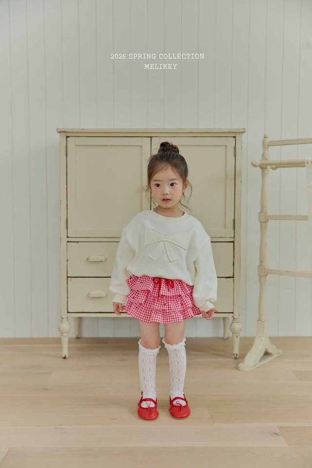 Melikey - Korean Children Fashion - #minifashionista - Check Ribbon Tiered Skirt - 8