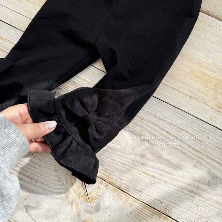 Melikey - Korean Children Fashion - #minifashionista - Ribbon Frill Cropped Leggings - 3