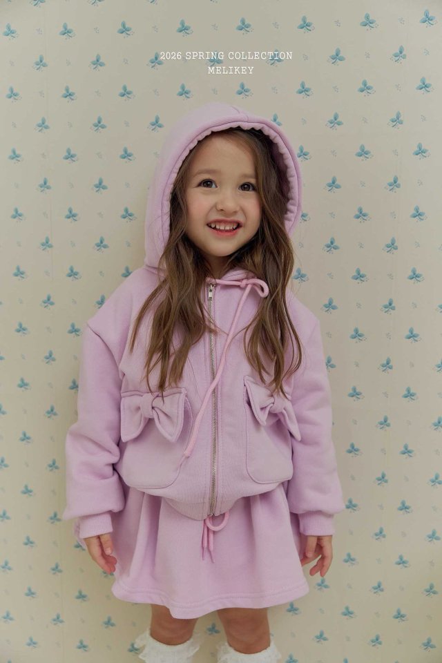 Melikey - Korean Children Fashion - #prettylittlegirls - Ribbon Pocket Hood Zip-Up - 8