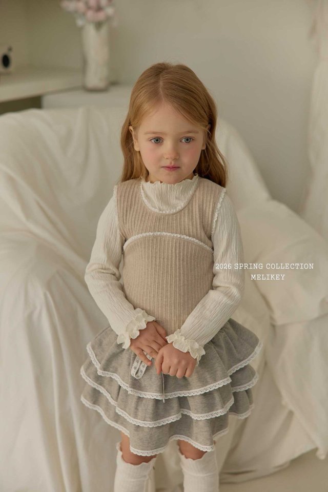 Melikey - Korean Children Fashion - #prettylittlegirls - Ellie Lace Tiered Skirt - 7