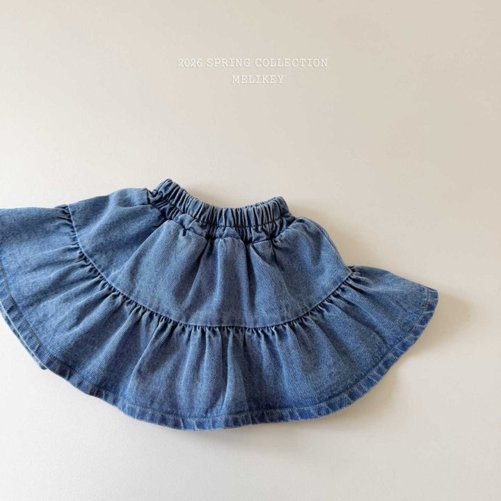 Melikey - Korean Children Fashion - #prettylittlegirls - Denim Frill Skirt - 5